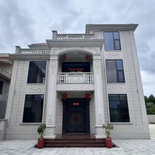 南平 芝麻白石材别墅干挂案例展示