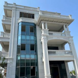 南平 芝麻白花岗岩别墅外墙干挂效果展示